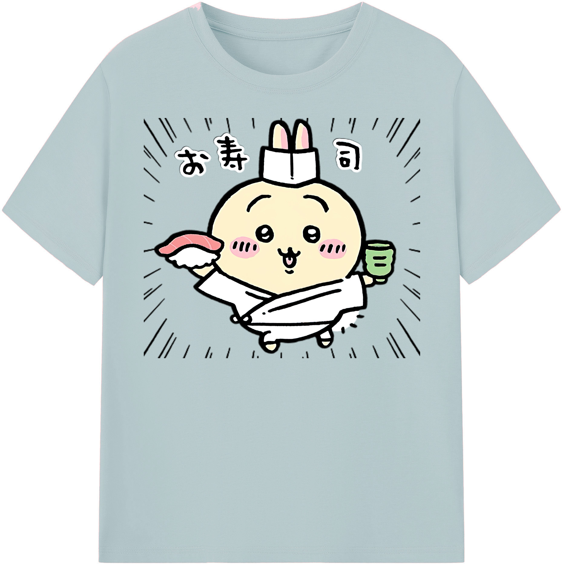 （画像用） ちいかわ うさぎ Chii-kawa usagi 綿100％半袖Tシャツ（フロントプリント）